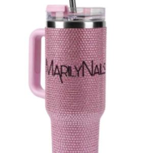 Strasszos Tumbler – Kulacs szívószállal | Rózsaszín